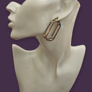Vintage Octagon Geometric Huggie Hoop Earrings